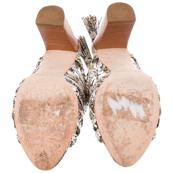 ULLA JOHNSON Animal Print Snake Multicolor Strappy Leather Rayna Heel Sz 36/5.5 - Picture 9 of 10